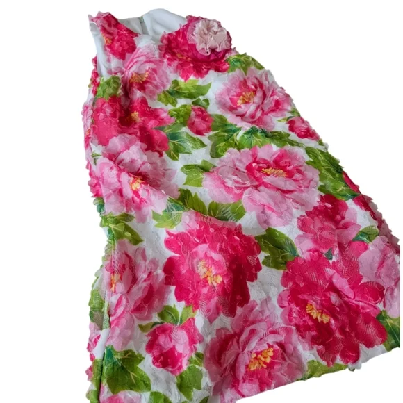 NWT Pippa & Julie Pink and Green Floral Girls Dress 6 Years - Picture 3 of 6